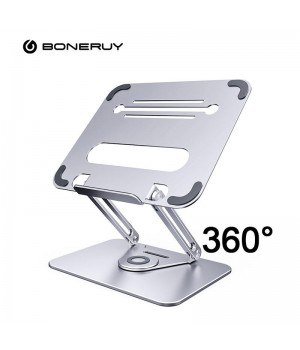 Boneruy Original Factory Premium 360 Degree Rotating Angle Adjustable Rotatable Wooden Laptop Stand For 2 Laptops