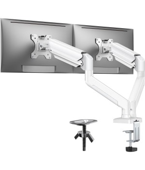 Monitor arm Dual desk mount heavy Duty Fully Adjustable Steel Stand, Holds 2 Computer Screens up to 30 inches and Max 22lbs Each