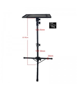 Tripod Floor Stand Metal Computer Desk with Projector Mounts for Home or Office Use