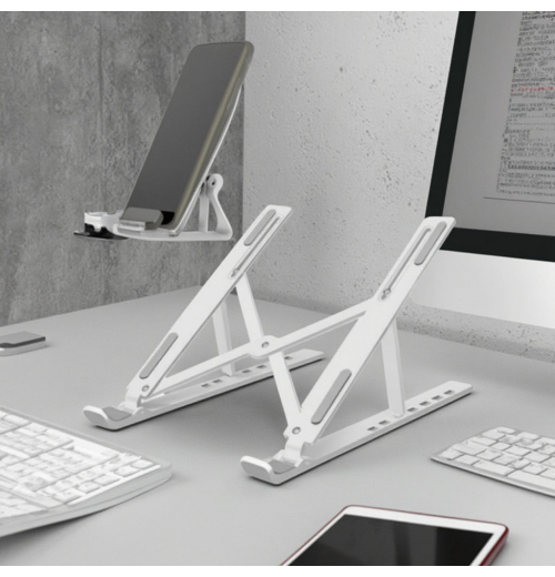 Silicone Waterproof Desk PC Computer Folding Vertical Laptop Stand for iPad, Adjustable and Portable for Home or Bed Use