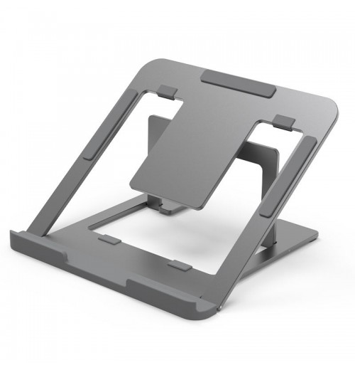 Adjustable Mechanical Style Aluminium Foldable Laptop Stand for All Types of Laptops with Floating Shelf Bracket