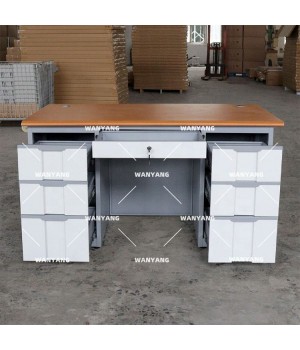 kd structure wooden top commercial teacher staff computer standing steel drawer table home furniture metal modern office desks