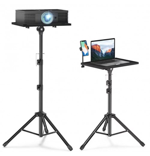 Projector Floor Tripod Stand Laptop Tripod Adjustable Height Mixer Standing Desk Outdoor Computer Desk Stand with Tray