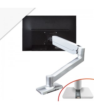 Monitor Mount Computer Screen Single Monitor Stand Silver Adjustable Monitor Arm