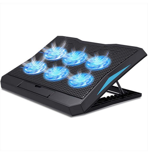 X Shape ABS 6 Gear Adjust Height Laptop Stand 2 in 1 6 Strong Fans Rapid Cooling Gaming Laptop Cooling Stand