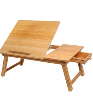 High Quality Laptop Desk Bamboo Wooden Foldable Adjustable Table Computer Lap Desk With Drawer