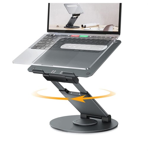 LANGWEI Fast Shipping High Quality Stand Up Height Portable Laptop Stand With 360 Swivel Base Rotating Computer Stand