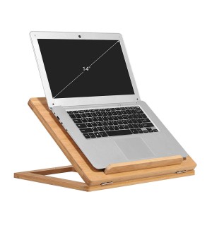 Wholesale Bamboo Adjustable Computer Riser Ergonomic Laptop Stand for Desk Portable Laptop Holder Foldable Laptops Lift