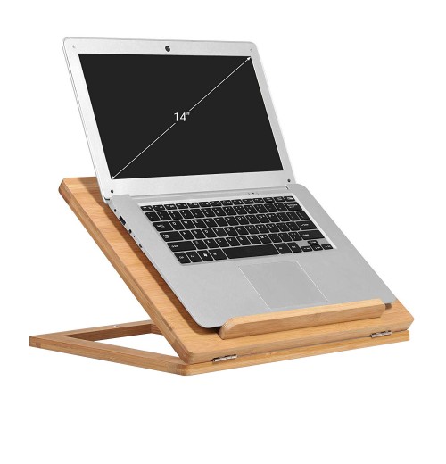 Wholesale Bamboo Adjustable Computer Riser Ergonomic Laptop Stand for Desk Portable Laptop Holder Foldable Laptops Lift